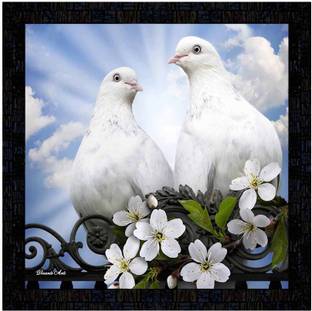 Poster N Frames Poster And Frame Painting Of Pigeon | Home Decoration | Best Gifting Option Digital Reprint 14 inch x 14 inch Painting