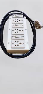 PooJay Enterprises Assembled PVC Extension Box/Junction Box/Spike Guard with Anchor 3Socket+3Switch+3Meter Cable 3  Socket Extension Boards
