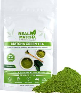 Real Matcha Green Tea Powder for Weight Loss - Best for Making Matcha Tea, Lattes, Smoothies, Baking, Iced Tea & Ice Cream - (Powerful Body Detoxifier, Antioxidant, Fat Burner, Increase Energy & Focus), Origin Japan (100 Cups) Matcha Tea Pouch