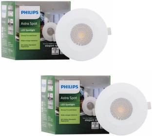 PHILIPS 2w-round astra spot light white pack of-02 Downlighter Ceiling Light Ceiling Lamp