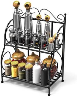 wood craft india Containers Kitchen Rack Iron