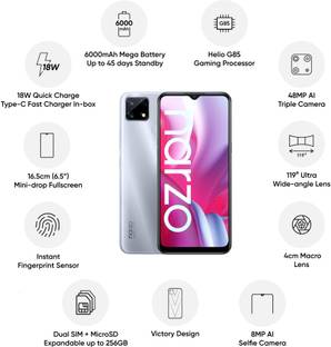 realme Narzo 20 (Glory Silver, 128 GB)