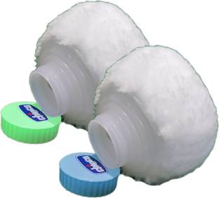 Cihoco Premium Quality Baby Skin Care Powder Puff With Box Holder Container For New Born (Set of 2) - Blue-Green