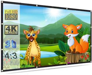 Moiz 150" Inch Projector Screen (Foldable) 10 x 8 Feet 4:3 Ratio 3D UHD Supported Design 112 Projector Screen (Width 305 cm x 244 cm Height)