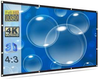 Moiz 120" Inch Projector Screen (Foldable) 8 x 6 Feet 4:3 Ratio 3D UHD Supported Design 120 Projector Screen (Width 244 cm x 183 cm Height)