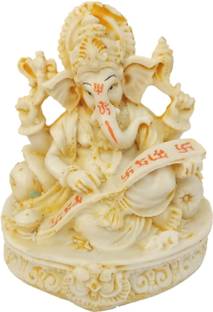 Love Kart Ganesha Reading Book Idol For For Home Decor Office Desk Temple & Gift Decorative Showpiece  -  12 cm