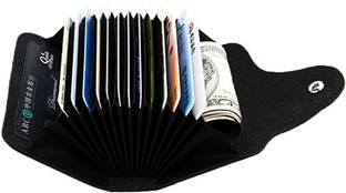 StealODeal Exclusive Black High Quality Leatherite Case Atm/Credit/Debit Unisex Slots 15 Card Holder