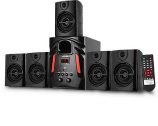 KRISONS Genius-50 Multimedia Speaker | App Controlled, Bluetooth Supporting Home Theatre 5.1 | USB, AUX, LCD Display, Built-in FM, Recording, Remote Control Bluetooth Home Theatre