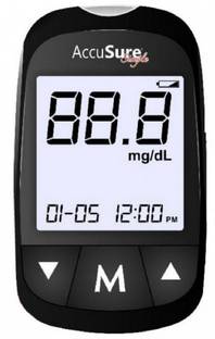 AccuSure Simple Blood Glucose Monitoring With 25 Strips Glucometer