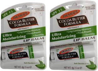 PALMER'S Cocoa Butter Formula Lip Balm SPF 15 – Dark Chocolate & Mint.COMBO PACK OF 2 CHOCOLATE AND MINT