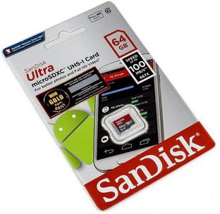 SanDisk sd 64 single MICROSDXC UHS-I CARD 64 GB MicroSD Card Class 10 140 MB/s  Memory Card Compatible with Mobile, Tablet