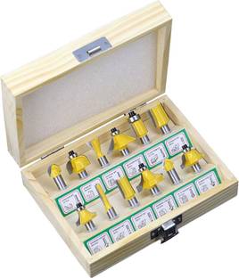 uptodateprouducts 12pcs 6mm Shank Router Bit Set Trimming Straight Corner Beading Bits for Wood Milling Cutter Carbide Cutting Woodwork Tool Rotary Bit Set