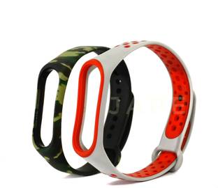 Jape Combo ofArmy Green and Grey Red M3 and M4 Band Strap Smart Watch Strap