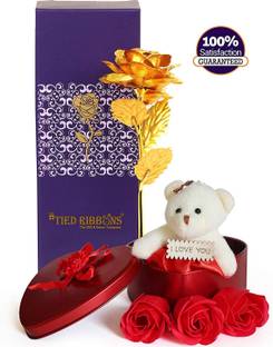 JP CRAFT Artificial Flower, Soft Toy Gift Set