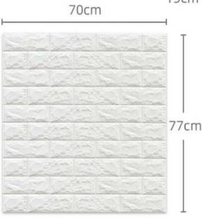ODELEE 3D FOAM BRICK WALL STICKER WHITE ( PACK OF 5 PCS ) Pack of 5