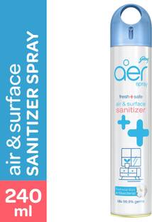 Godrej Aer Air & Surface Sanitizer Spray Sanitizer Spray (Air & Surface Disinfectant) | 99.9% Germ Protection | Alcohol Based| Long Lasting Fragrance