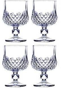 snowworld (Pack of 4) Crystal Wine Glasses, Elegant Brandy Glass, 210 ml Beer Whisky Red Wine Glasses Set, Crystal Clear Glass(pack of 4) (210 ml) Glass Set Wine Glass