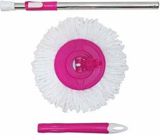 Toqon Universal Magic Mop 360 Degree Rotating Mop stick , Mop Rod With 1 Refill Wet & Dry Mop