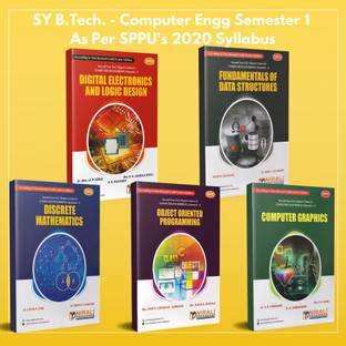 [Set of 5 Books] Second Year (SY) B.Tech / B.E Degree in Computer Engineering - Semester 1 - As per SPPU (Pune University) 2020 CBCS Pattern {Discrete Mathematics, Fundamental of Data Structures, Object Oriented Programming, Computer Graphics, Digital Electronics & Logic Design}