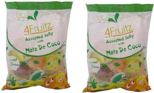 4Fruitz Jelly with Nata De Coco - Assorted Flavour 300g (Imported) (Pack of 2) Assorted Jelly Candy