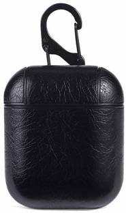 KHR Back Cover for Apple AirPod 1 & 2 Leather Skin Fit Vintage Matte Leather Hook Case Cover