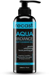 recast Aqua Radiance Deep Cleansing Gel - Gently removes dead skin cells to reveal instant smoother and brighter complex, Gel to Scrub formula Face Wash