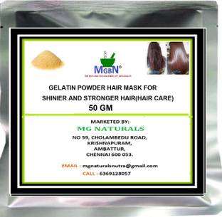 MGBN Gelatin Powder Hair Mask for Shinier and Stronger Hair(Hair Care) - 50 gm