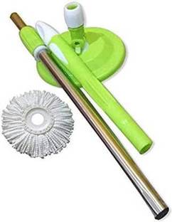 PKT HUB Mop 360 Degree Rotating Rod Spin Cleaning Stainless Steel Rod Set with 1 Refill Mop Set, EFTSOON Mop 360 Rotating Magic op, Stick Set,Dish with 1 Refill (Green) mop, mop rod, mop stick, mop with refill, mop with 1 refill, mop refill, mop without refill, mop stick with refill, mop without refill, mop for home cleaning, mop for house cleaning, mop for office cleaning, mop for floor cleaning, dust cleaner, floor cleaner, house cleaner, floor cleaner, mop refill, refill, Housekeeping, laundary Mop Rod