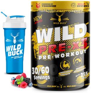 WILD BUCK PRE-X3 Pre Workout Supplement to Boost Your Energy & Performance For Men & Women BCAA