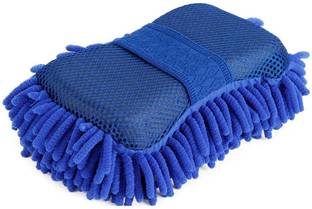 NOHUNT Microfiber Chenille Car Wash Sponge with Built in Hand-Strap,Premium Microfiber in Standard Size, Absorbent and Scratch-Free Car Wash Sponge Pack of 1, Scrub Sponge