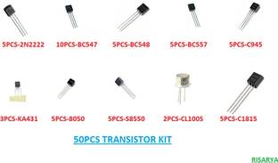 RISARYA TRANSISTOR KIT OF 10VALUES(50PCS) MOST POPULAR ALL TYPE TRANSISTOR NPN Transistor
