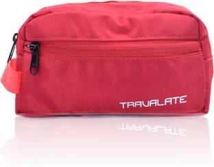 Travalate Toiletry Travel Bags Makeup Shaving Kit Pouch for Men and Women, 3 Liter Aider Rust Polyester Travel Bag with Belt - Red Travel Toiletry Kit