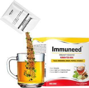 West Coast Immuneed Immunity Booster Kawa-Tea Mix (Tulsi, Cinnamon, Ginger, Pepper, Vitamin C, Green Tea) – 30 Sachets