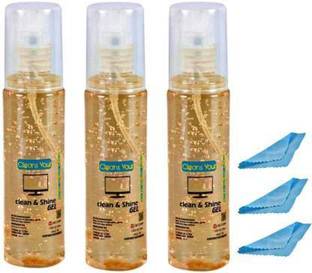 DHO Liquid Solution with Cloth to Clean Mobile/Laptop Screen PACK OF 3 for Computers, Laptops, Mobiles (Cleaner Fluid Gel LCD Cleaning Kit) for Computers, Laptops, Mobiles