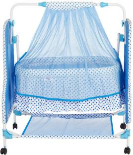 Fun Baby New Born Baby Swing Baby Cradle Baby Crib Baby Jhula with Mattress Pillow Adjustable Height and Mosquito Net  Bassinet