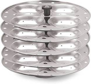 aashita shoppe Stainless Steel Idli Stand / Idli Plates / Idli Steamer / Idli Sancha / Kitchen Accessories (5 Tier - 20 Idli) Standard Idli Maker (5 Plates , 20 Idlis ) Induction & Standard Idli Maker