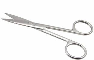 shree kesar medical Hair Trimming Scissors For Moustache And Beard Cutting For Men And Boys Silver Pack Of 1 Scissors