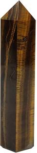 Plus Value Tiger Eye Obelisk Tower Points Jumbo Wand Reiki Chakra Healing Decorative Showpiece  -  19 cm