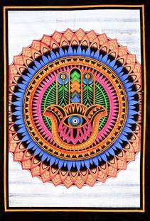 Art World Good Luck Hamsa Fatima Hand Tapestry