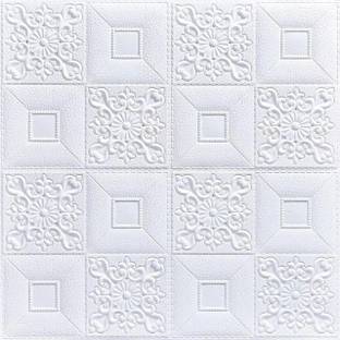 ODELEE 3D FOAM DESIGNER WALL STICKER WHITE ( PACK OF 1 PCS )