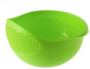 N V Enterprise Plastic Vegetable Colander Fruit Basket Rice Wash Sieve Washing Bowl & Strainer/Rinse Bowl/Rice Washing Bowl Collapsible Strainer