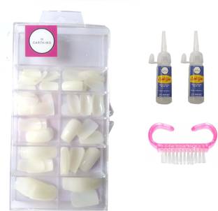 CartKing Artificial Reusable Nails Set With 2 Glue(3gm) and Brush Cleaner