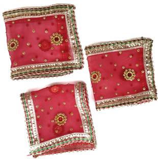 Local Charm Pooja Chunri, (RANDOM DESIGN) Laxmi Maa Chunari, Mata rani ki chunri, Mata Rani Chunni, Devi Durga Chunri, Durga Maa Chunri, For Diwali Puja, Navratri & other Puja Dress