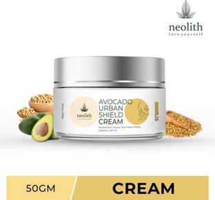 NEOLITH Sunscreen - SPF 50 Avocado Urban Shield Cream with SPF 30 || Sunscreen lotion || Pollution defense || UV day and Summer cream