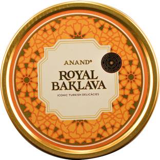 ANAND Royal Baklava - Assorted Tarts with Imported Nuts & Pure Ghee Dipped in Honey Syrup Tin