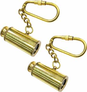 GOLA INTERNATIONAL Brass Telescope Handicraft Keychain for car,Bike,Cycle Home Keys Pack of 2 Key Chain