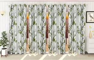 Sehbhagi 214 cm (7 ft) Polyester Semi Transparent Door Curtain (Pack Of 4)
