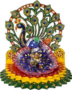 CAPIO ART KRISHNA SIHASAN,Laddu Gopal Singhasan For Home And Office,COMFORTABLE SIHASAN Solid Wood, Engineered Wood Home Temple
