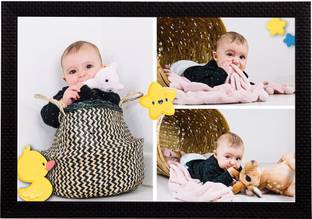 eCraftIndia Cute Baby Matt Texture UV Art Framed Ink 10 inch x 14 inch Painting