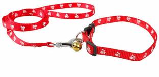 Rvpaws Nylon Paw Print 10MM Collar Set for Puppies and Cats,Multi-Colored and Multi-Printed Plain Dog & Cat Collar Charm